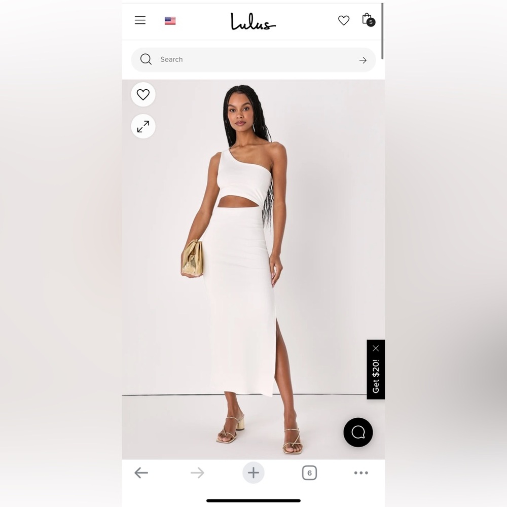 LULUS WHITE CUT OUT DRESS